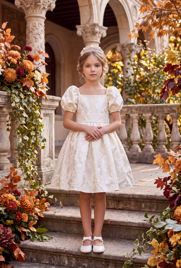 ARIELLE DRESS IVORY JACQUARD