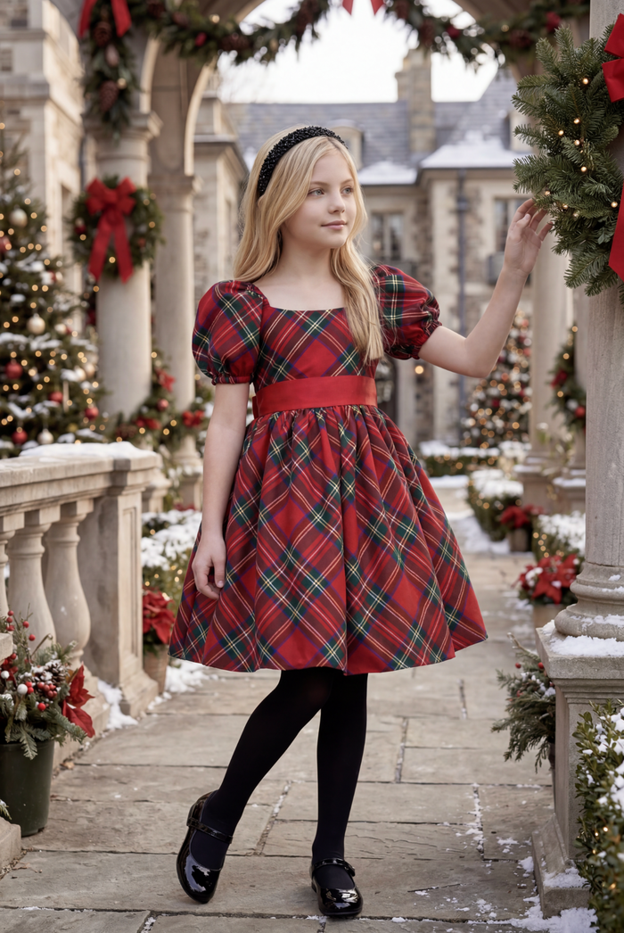 ARIELLE DRESS STEWART TARTAN