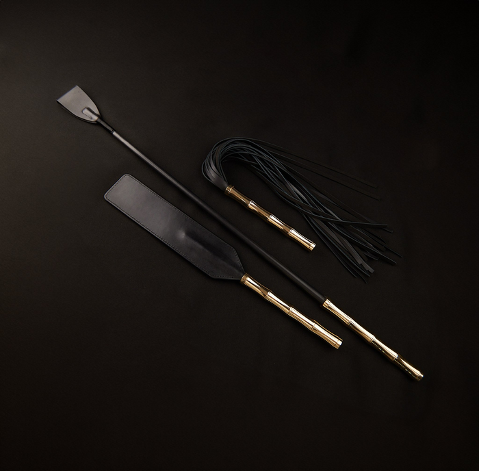 Bamboo D'Or Luxe Leather Paddle