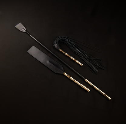 Bamboo D'Or Luxe Leather Paddle