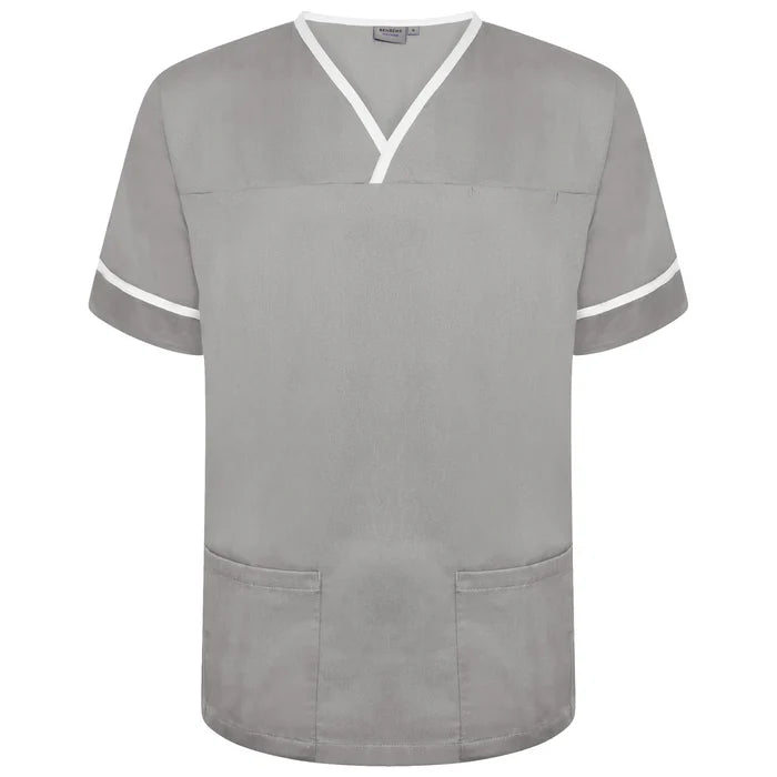 Contrast Trim Smart Scrub Top-GWT
