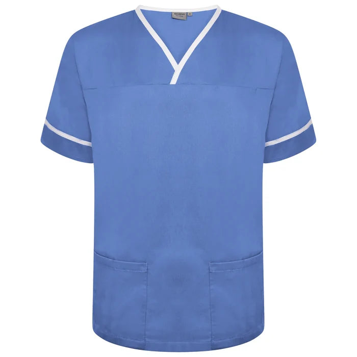 Contrast Trim Smart Scrub Top-HBWT