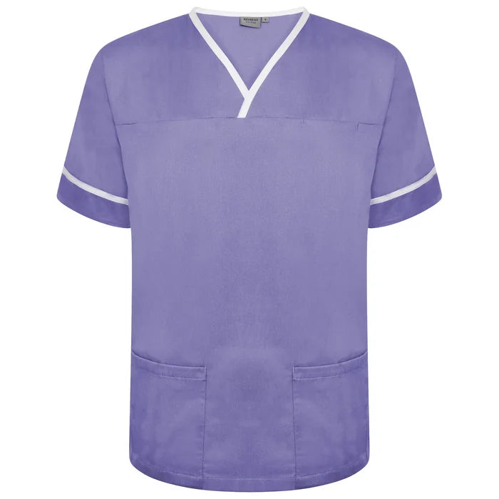 Contrast Trim Smart Scrub Top- LWT