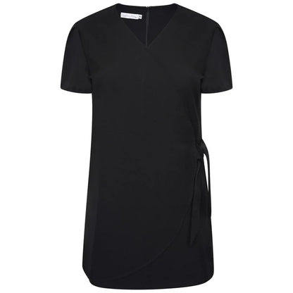 Behrens Gisele Tunic women's faux wrap with side tie pleat sleeves back zip 100% soft twill polyester