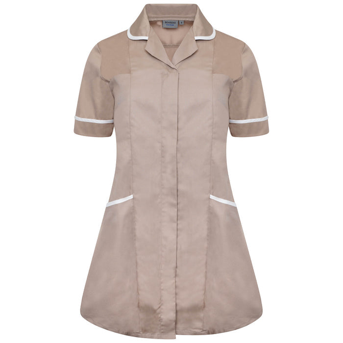 Behrens Ladies Professional Tunic white with princess seams round collar concealed zip action back and four pockets