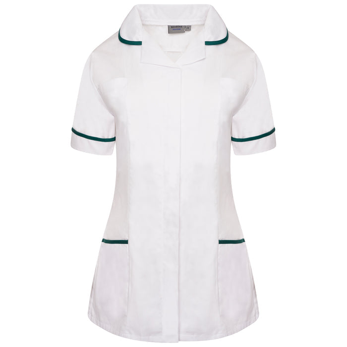 Behrens Ladies Tunic round collar showing concealed zip waterproof-lined left breast pocket hip pockets and action back