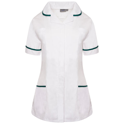 Behrens Ladies Tunic round collar showing concealed zip waterproof-lined left breast pocket hip pockets and action back