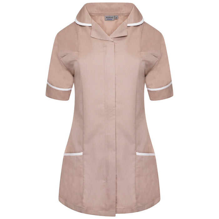 Behrens Ladies Tunic round collar 195gsm 65/35 polycotton concealed zip left breast pocket waterproof lining key loop