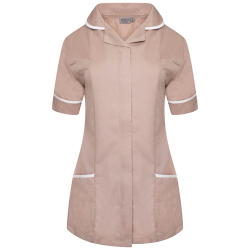 Behrens Ladies Tunic round collar 195gsm 65/35 polycotton concealed zip left breast pocket waterproof lining key loop