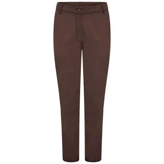 Brown Ladies Trousers Unhemmed