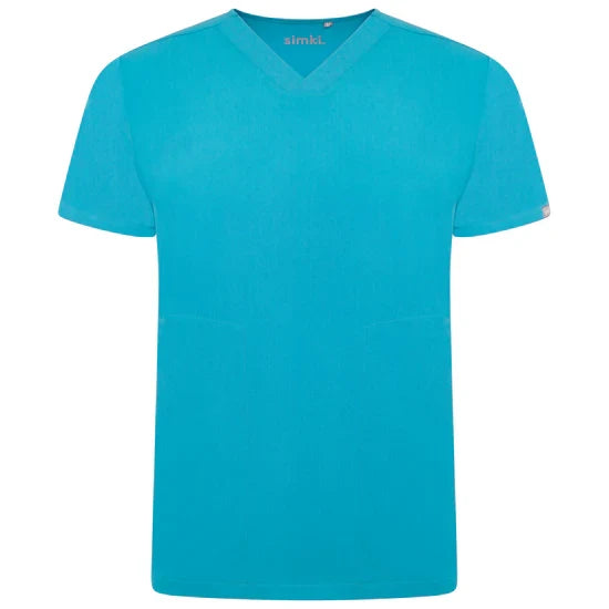 Behrens Oscar Mens Scrub Top cross-over v-neck two welt pockets four-way stretch moisture-wicking liquid-repellent fabric