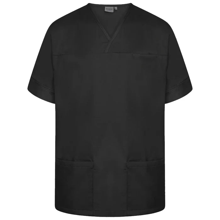 Behrens Plain Smart Scrub Top unisex with crossover neckline action back side vents and three waterproof-lined pockets