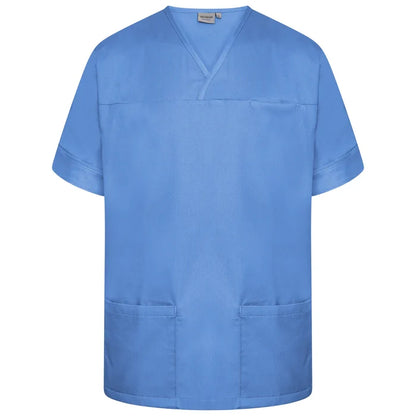 Hospital Blue Plain Smart Scrub Top-NSTP