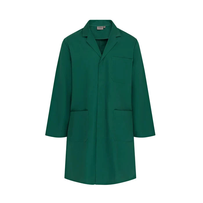 Behrens Unisex Work Coat 195gsm polycotton with concealed press studs back vent and three pockets