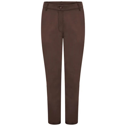 Brown Ladies Trousers Unhemmed