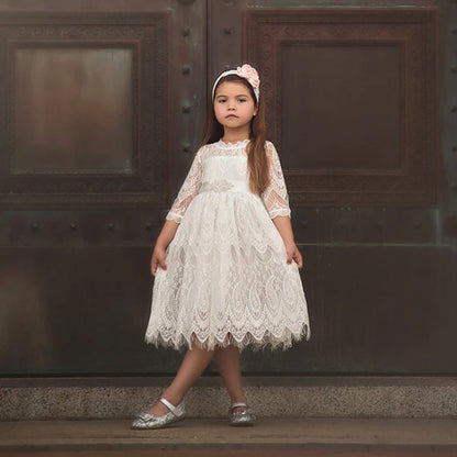 BELLA RAFAELA DRESS & BELT SET- ANTIQUE WHITE