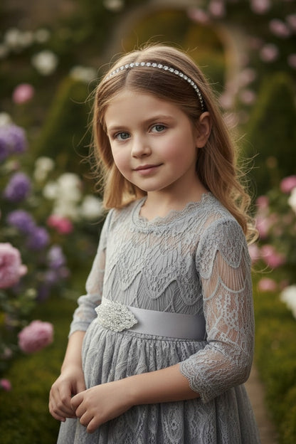 BELLA RAFAELA DRESS & BELT SET SILVER