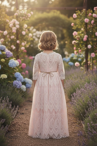 BELLA RAFAELA GOWN & BELT SET PINK