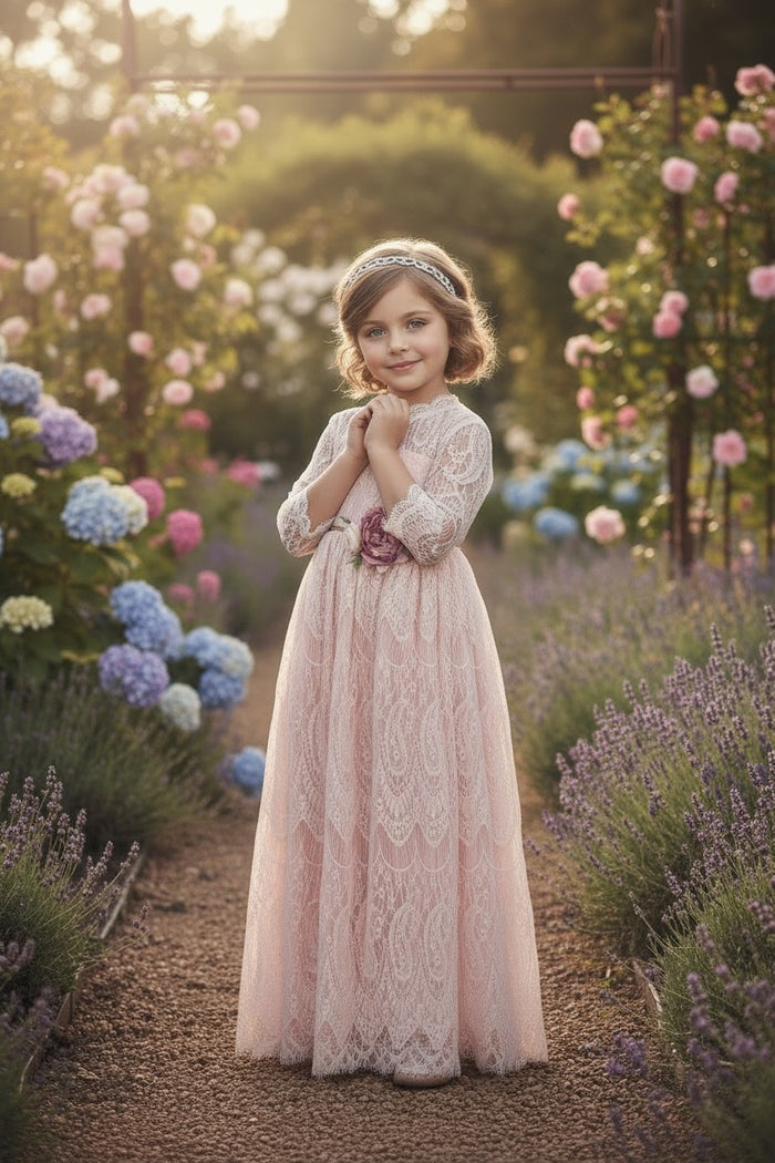 BELLA RAFAELA GOWN & BELT SET PINK