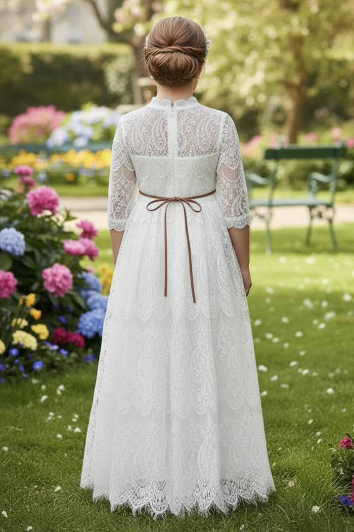 BELLA RAFAELA GOWN & BELT SET WHITE