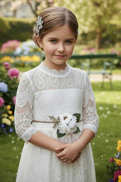 BELLA RAFAELA GOWN & BELT SET WHITE