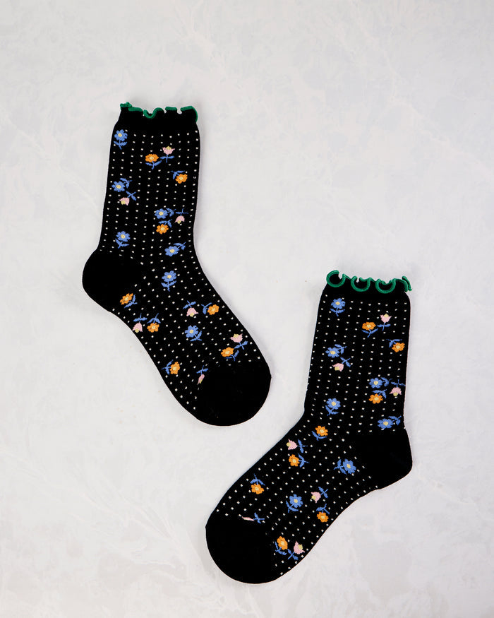 Black - Dottie Floral Crew - Hansel from Basel - Printfresh