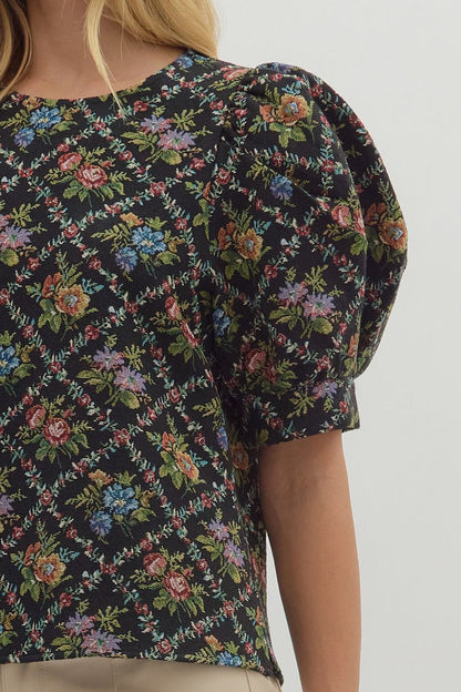 Black Floral Top