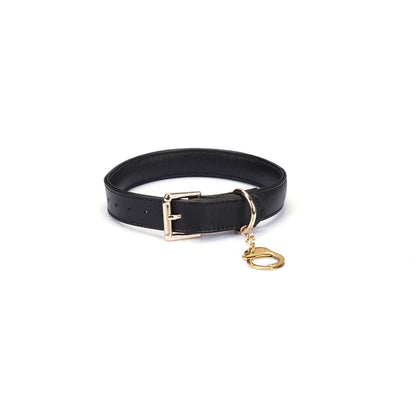 Black Leather Choker with Handcuff