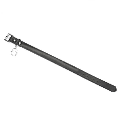 Black Leather Choker with Handcuff