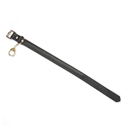 Black Leather Choker with Handcuff