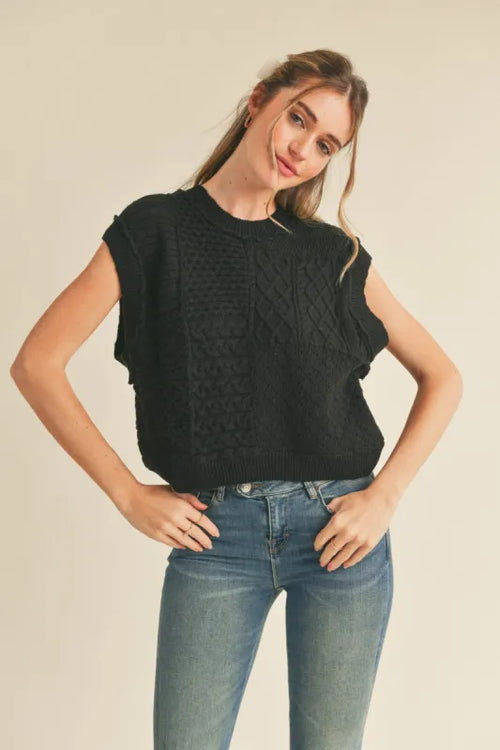 Black Sleeveless Sweater