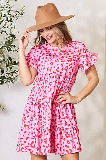 Boho Chic Dress With Short Flounce Sleeves And Tiered Ruffled Design – Perfect For Any Occasion Trendsi