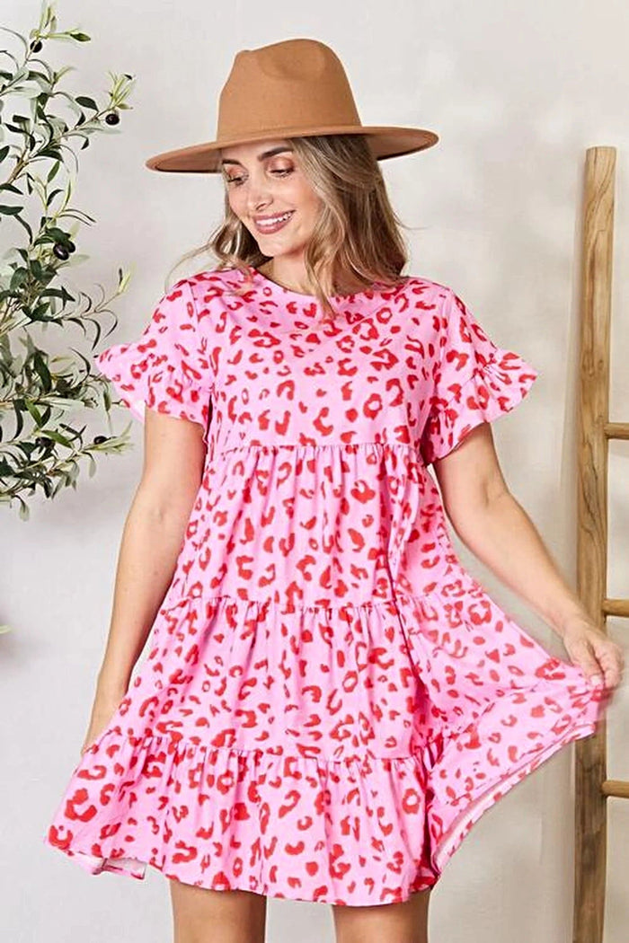 Boho Chic Dress With Short Flounce Sleeves And Tiered Ruffled Design – Perfect For Any Occasion Trendsi