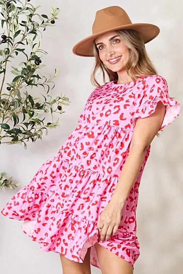 Boho Chic Dress With Short Flounce Sleeves And Tiered Ruffled Design – Perfect For Any Occasion Trendsi