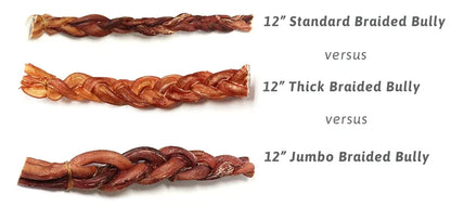 Braided Bully Stick - Natural Long-Lasting Dog Chew - Dog.Dog.Cat.
