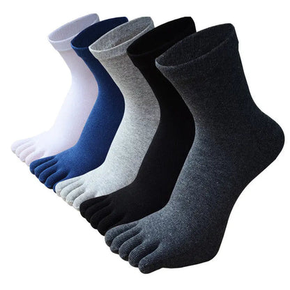 Men's Breathable Cotton Crew Athletic Sports Toe Socks Pantsnsox