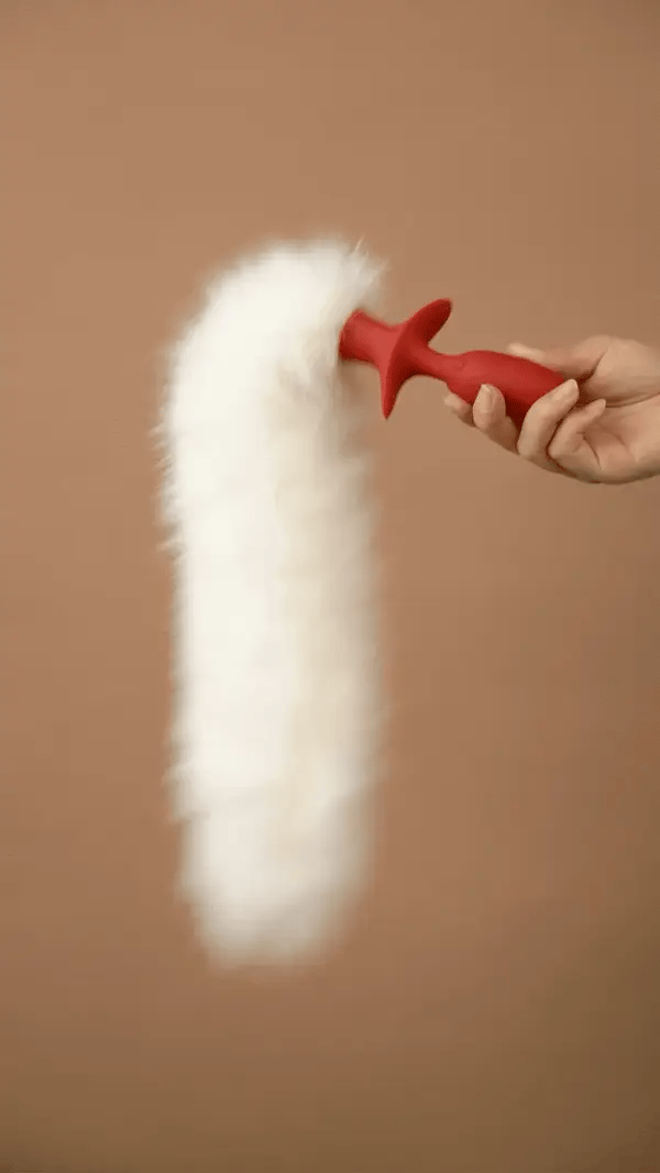 Brown Remote-control Swinging & Vibrating Faux Fur Tail Plug