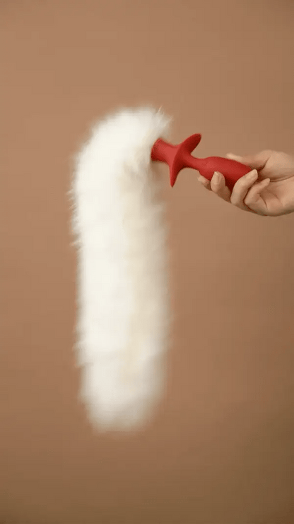 Brown Remote-control Swinging & Vibrating Faux Fur Tail Plug