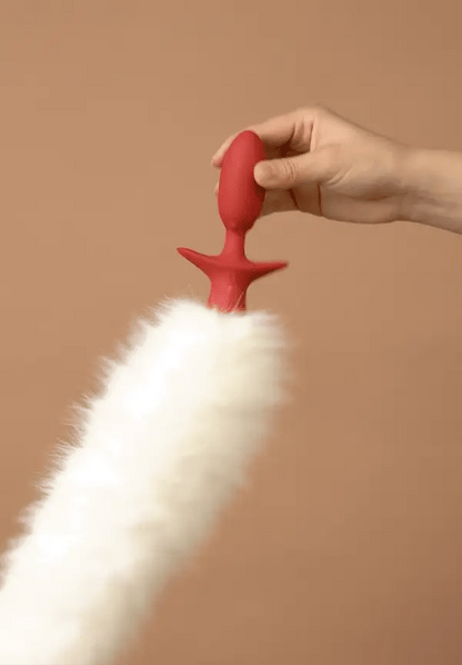 Brown Remote-control Swinging & Vibrating Faux Fur Tail Plug
