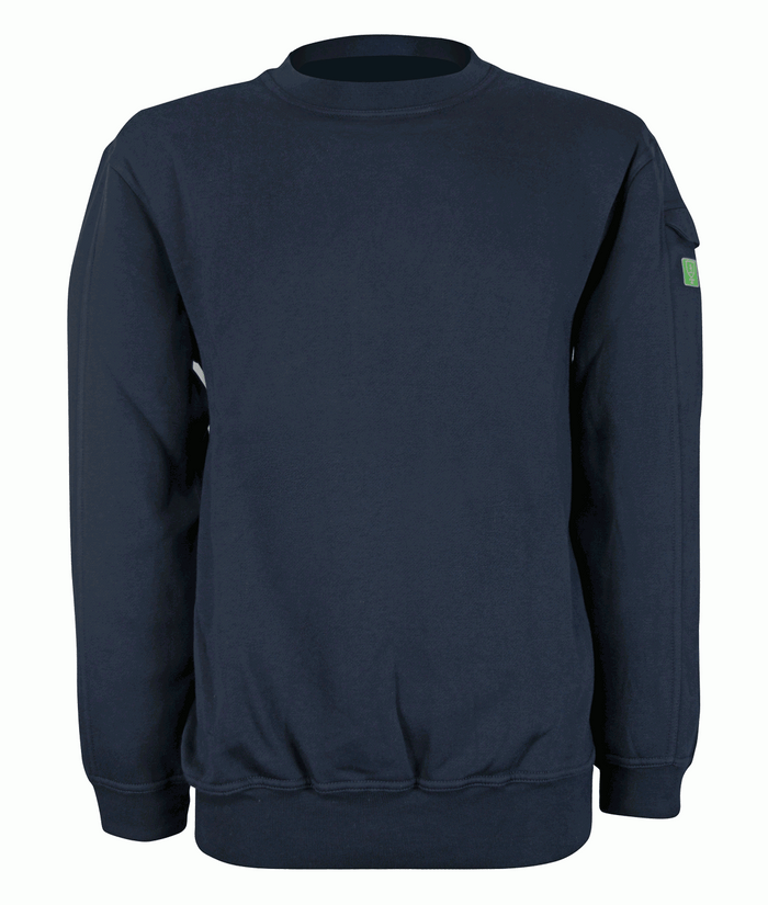 BUNSON Inherent FR ARC long sleeve sweatshirt 300 GSM 60% modacrylic 40% cotton ribbed cuffs half-moon neck sleeve pocket