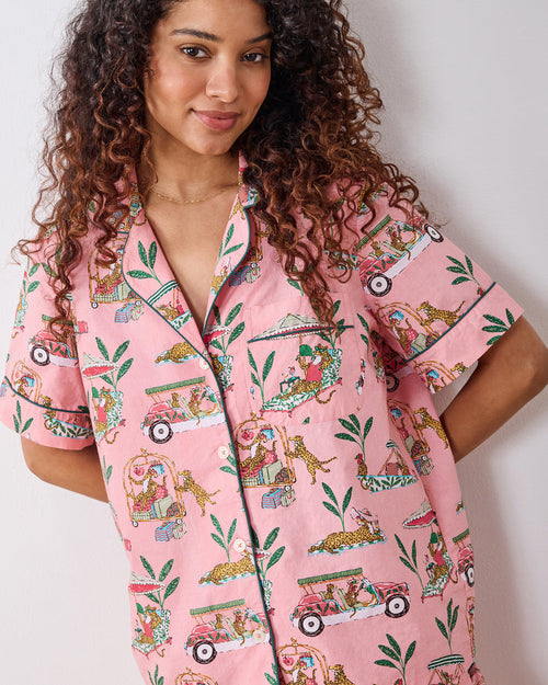 Cabana Cats - Short PJ Set - Peach Daiquiri - Printfresh