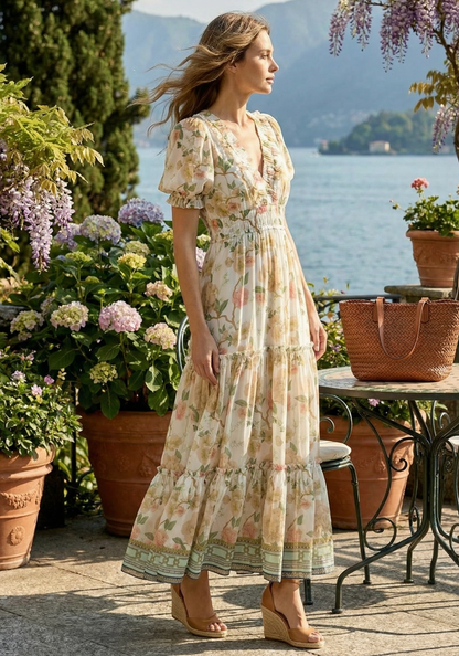 CAPUCINE DRESS IVORY FLORAL