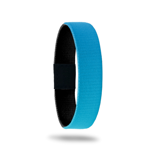 This is a reversible single and strap. The outside is sold blue gradient with nothing else. The inside is all black and says Caught Doing Good.  The kids' version has two handprints on the inside.