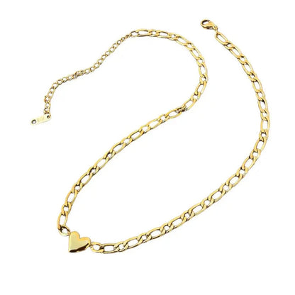 Chic Gold-Plated Heart Charm Choker with Extendable Chain Crushes.
