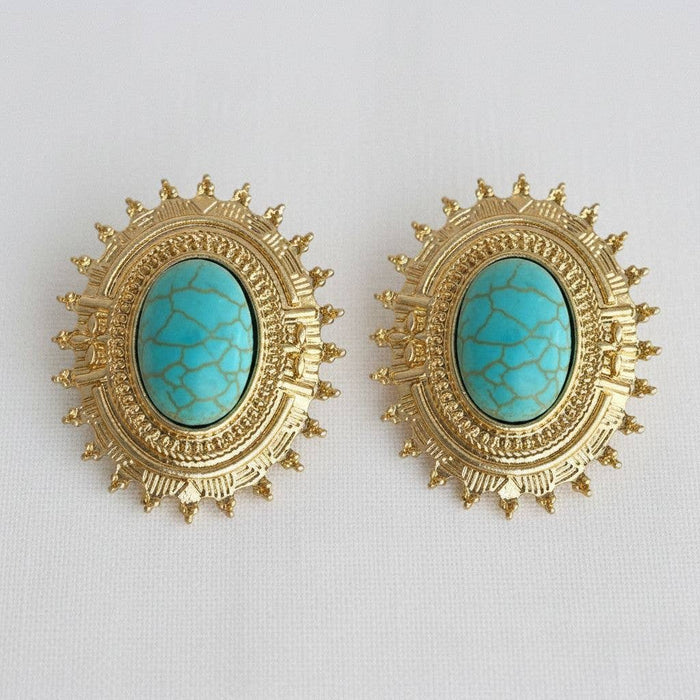 Chic Vintage-Inspired Turquoise Drop Earrings