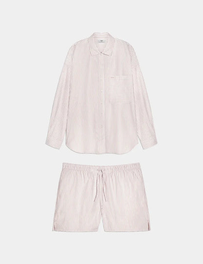 | Classic Cotton PJ Set shown front-facing against a light gray background | Hush Stripe
