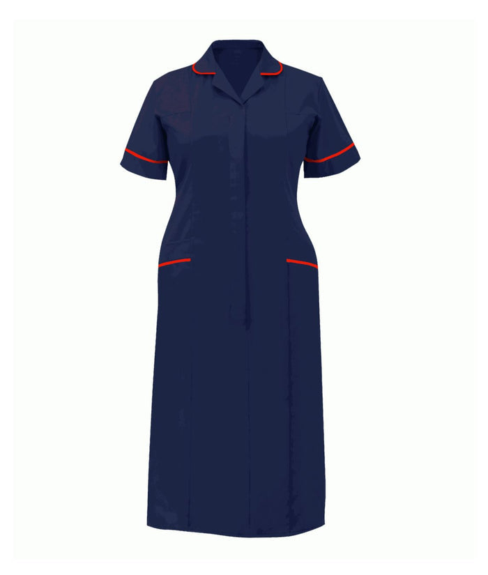 Classic Stepin Dress Ladies Multi-Color | Navy-Red - Eg Clothing UK