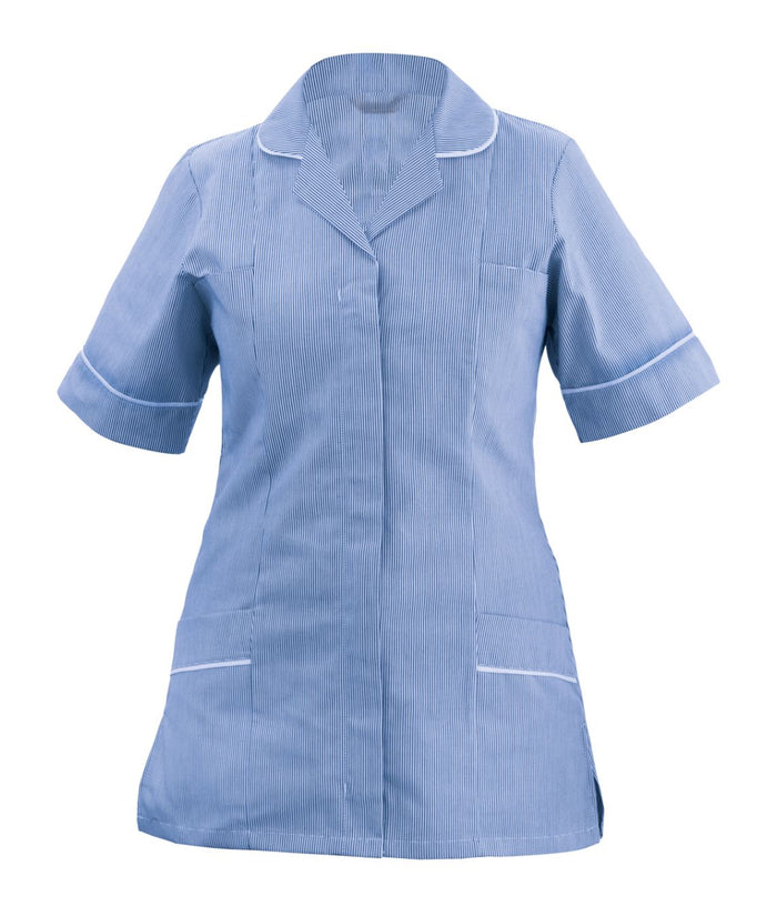 Classic Tunic With Stripes Ladies | Hospital Blue Stripe - Eg Clothing UK