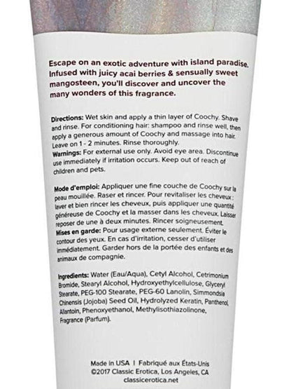 COOCHY Shaving Cream For Women - 3.4 Oz Moisturizing Jojoba Oil Island Paradise Scent Eldorado