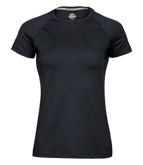 Tee Jays Ladies CoolDry T-Shirt lightweight sporty fit flatlock stitching taped neck reflective print